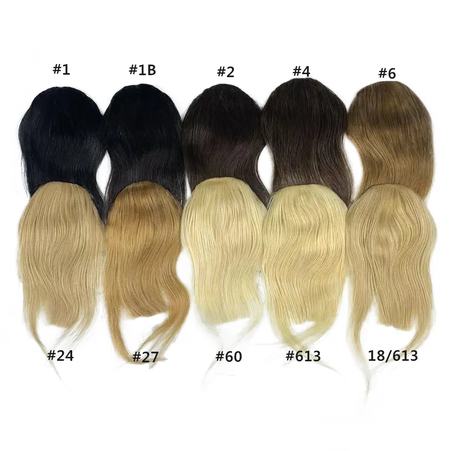 10 Color Human Hair Bangs 10inch 20g Clip In Straight Remy Natural Fringe Hair 3 Clip Front Bangs