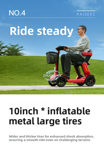 Scooter Eléctrico Plegable de 4 Ruedas, Scooter de Uso Doméstico para Personas Mayores - Product Image 5