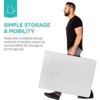 Table pliante en plastique blanche à usage intensif pour pique-nique intérieur et extérieur camping avec poignée portable