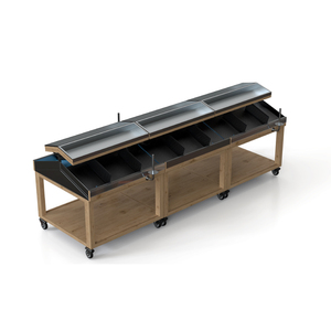 Exhibidor de Verduras de Doble Cara de Acero Inoxidable de Alta Capacidad con Autobalanceo y Tamaño Personalizado - Product Image 3