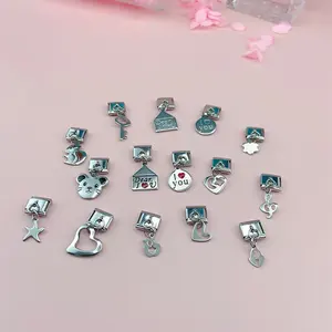 Hapiship 9mm de ancho nuevo Original Daisy I <span class=keywords><strong>Love</strong></span> You corazón flor italiano encanto pulsera de acero inoxidable fabricación de joyas DJ047 - Product Image 5