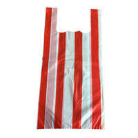 Pas cher prix petite taille recycler en plastique T-Shirt sac en couleur noire