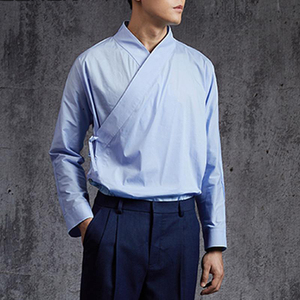 <span class=keywords><strong>Camicia</strong></span> da <span class=keywords><strong>uomo</strong></span> stile cinese tinta unita <span class=keywords><strong>camicia</strong></span> da <span class=keywords><strong>uomo</strong></span> retrò Hanfu elegante Camisa retrò <span class=keywords><strong>camicia</strong></span> di <span class=keywords><strong>pizzo</strong></span> - Product Image 4