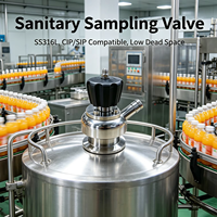 Robinet d'échantillonnage manuel hygiénique à volant SS316L, à faible angle mort, à raccord Tri-Clamp, pour échantillons liquides stériles en cuve de fermentation