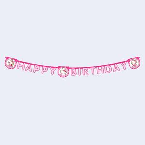 Bannière en papier Hello Kitty Joyeux Anniversaire 2M Décoration de fête - Product Image 1