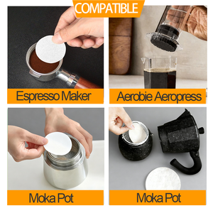 Dùng Một Lần Vòng 100Pcs 2.5 Inch Cà Phê Giấy Lọc Tương Thích Với Espresso Aeropress Máy Pha Cà Phê Moka Chậu - Product Image 2