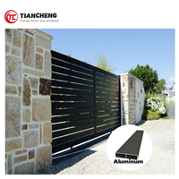 Puerta corredera de aluminio con diseño personalizado, puerta eléctrica automática con control remoto para exteriores