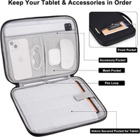 Pochette polyvalente avec fermeture à glissière rembourrée Protection de voyage 9-11 pouces pour clavier et tablette Housse de transport avec poignée pour iPad