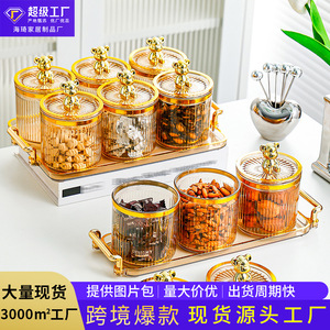 Bocaux à épices hermétiques en plastique, forme cylindrique avec couvercle, pour le stockage alimentaire en cuisine 59684 - Product Image 5