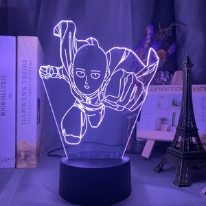 โคมไฟตั้งโต๊ะ LED 3 มิติ ลายวันพันช์แมน เปลี่ยนสีได้ วัสดุอะคริลิก สำหรับตกแต่งห้องนอนและห้องเล่นเกม ของขวัญวันเกิด - Product Image 1