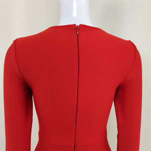 C2445 <span class=keywords><strong>Abito</strong></span> da Festa Trendy Rosso e <span class=keywords><strong>Bianco</strong></span> a Maniche Lunghe con Rete e Diamanti per Donna - Product Image 5