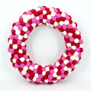 Wholesale Handmade Wool Felt Ball Wreath <b>Spring</b> Summer Pom Pom Garland Home Wall Door <b>Decor</b> Custom Design Yarn Child Non-Toxic - Product Image 4
