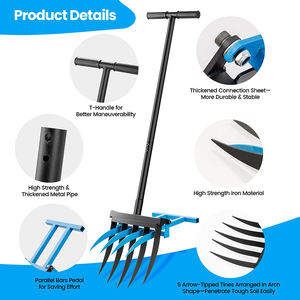 Horquilla Ancha para Jardín JH-Mech, Mango en Forma de T Eficiente, Ahorro de Energía, Horquilla Ancha de Acero, Cultivador Manual para Triturar la Tierra - Product Image 3