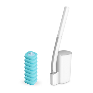 Set per la Pulizia del <span class=keywords><strong>Bagno</strong></span> Ecologico e Igienico Sunshine, <span class=keywords><strong>Spazzola</strong></span> per WC Usa e Getta con Manico Lungo in PP e Silicone, Scatola con Spugna Jesun - Product Image 1