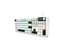 Keyboard Gaming Mekanik Transparan LED Backlit Grosir Baru 107 Tombol Keyboard Gaming Membran Berkabel dengan Knob untuk PC Laptop