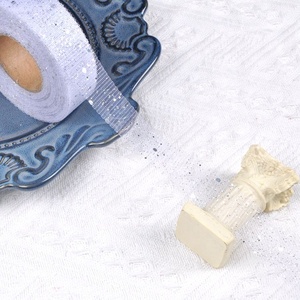 Kustom 25mm pita payet wajah ganda 100% poliester dekorasi poli dekorasi pola jaring gulungan berbagai dapat disesuaikan untuk hadiah - Product Image 6