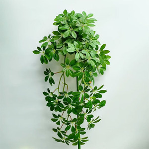 Planta Artificial Colgante Schefflera de Siete Estrellas, Decoración de Pared Interior, Follaje Artificial para Hogar, Bodas y Hoteles - Product Image 4