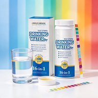 Kits de test d'eau 16-en-1 pour usage domestique, avec tableau de référence clair, bandelettes de test d'eau 16 paramètres pour l'eau potable, les piscines et les aquariums
