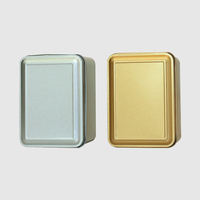 Boîte en aluminium rectangulaire écologique personnalisable pour le rangement de cosmétiques (cils, fards à paupières, baumes à lèvres et parfums solides)