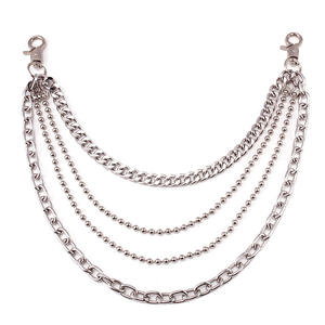 Chaîne de taille multicouche en métal, design géométrique en argent tibétain, chaîne de corps tendance pour usage quotidien - Product Image 4