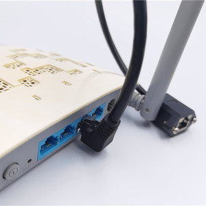 Xin Haoqiang Cat5e Network <b>Cable</b> <b>RJ45</b> Male To Female 90 Degree Bend Flat Twisted Pair PVC Jacket - Product Image 4