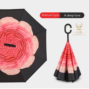 Parapluie extérieur coupe-vent Anti-uv, bonne qualité, avec poignée en forme de C, imperméable, coupe-vent, coupe-vent, droite, pour la plage - Product Image 6