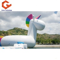 Licorne gonflable géante flottante sur mesure, grande taille de dessin animé