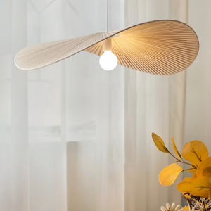 <span class=keywords><strong>Lampadario</strong></span> Nordico Semplice e Creativo a Forma di <span class=keywords><strong>Cappello</strong></span> di Paglia, Lampada a Sospensione in Rattan Giapponese per Camera da Letto, Soggiorno e Sala da Pranzo - Product Image 4