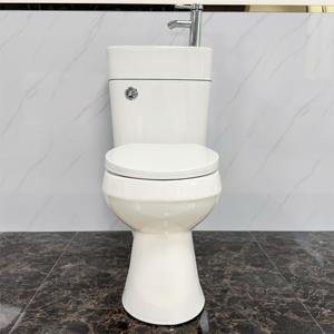 Combo toilette et évier en céramique deux pièces à chasse d'eau par gravité trois en un Commode 2 en 1 Lavabo et toilette - Product Image 4