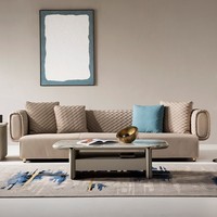 Canapé sectionnel moderne Xinda pour villa arabe, style exécutif, avec un siège en tissu et structure en bois