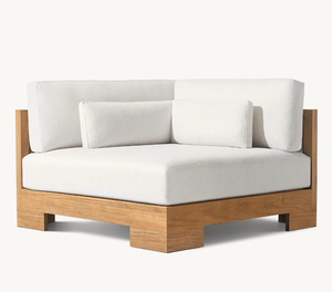 <span class=keywords><strong>UBUD</strong></span> Canapé en forme de L pour salon au design moderne, avec matériaux variés, chaise longue en osier naturel et cadre en teck, canapé modulaire avec coussin - Product Image 5