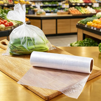 Herbruikbare, transparante voedselbewaarzakken van plastic, rolfolie voor fruit en groentenverpakkingen