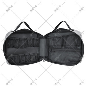 Bolsa médica de poliéster gris, portátil, con doble correa, para almacenamiento de medicamentos, para viajes al aire libre y uso doméstico - Product Image 4
