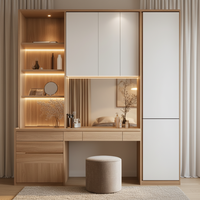 Coiffeuse de style américain et européen, en bois massif de luxe, design traditionnel et épuré, pour chambre à coucher
