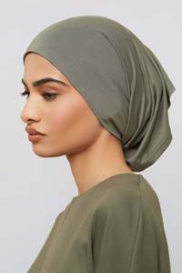 Femmes Dames Solide Noir Beige Été Africain Malaisien Musulman Modal Jersey Headwrap Hijab Beanie Bald Cap - Product Image 4
