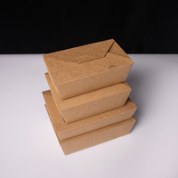 Boîte à emporter jetable pliable en kraft pour le déjeuner, type bento, avec languette, personnalisable avec logo OEM, vente en gros, boîte écologique biodégradable