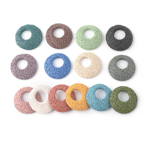 Accessori Fai da Te per <span class=keywords><strong>Gioielli</strong></span>: Ciondolo in Roccia Vulcanica Colorata, Fibbia di Sicurezza, Cerchio Eccentrico, Stile Nostalgico per Foulard - Product Image 4