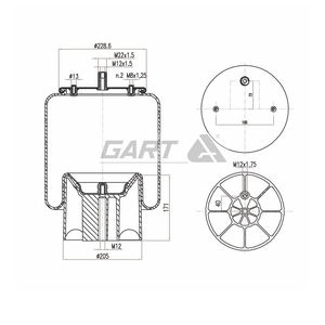 Soffietti, Sospensioni Pneumatiche Adatte per SCHMITZ CARGOBULL 294.2.500 Molle ad Aria - Product Image 1