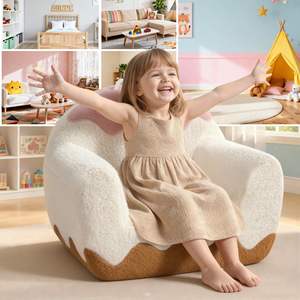 Sofa anak-anak Sherpa lembut kustom OEM/ODM, Sofa terkompresi dengan desain es krim stroberi - Product Image 6