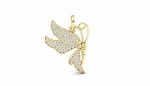 Colgante de Mariposa con Diamantes en Oro de 14 Quilates, Joyería Fina Elegante en Opciones de Oro Rosa, Blanco y Amarillo - Product Image 2
