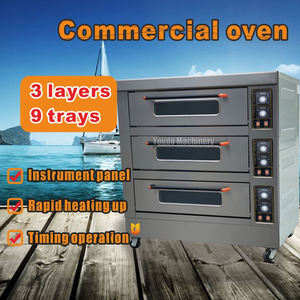 Four à sole commercial en acier inoxydable à 2 niveaux et 4 plateaux pour la cuisson du <span class=keywords><strong>pain</strong></span> à la levure, pour boulangerie, usine et petite entreprise - Product Image 5