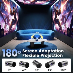 Mini Proyector Inteligente Android 4K WiFi con Carcasa de Aleación de Aluminio 180 °   Soporte de Proyección para Exteriores con Ajuste de Pantalla y Banco de Energía Móvil - Product Image 5