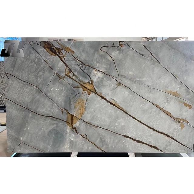 Luxury Italian Calcutta Blue Elegant Gold Vein Natural Marble Durable Kitchen Island Countertop Bathroom Floor Customized Size