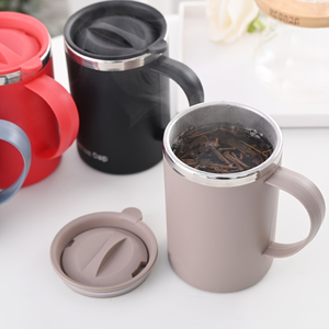 Taza de Café de Acero Inoxidable con Aislamiento al Vacío, con Asa y Tapa, Antiderrames, Térmica, para Viajes, Oficina, Regalo - Product Image 2