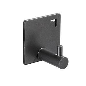 <b>Adhesive</b> Wall-Mounted Iron Gray Clothes <b>Hook</b> for Bathroom-Modern Single Punch-Free Installation - Product Image 4