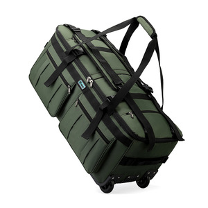 Sac à dos de voyage pliable unisexe en polyester grande capacité, sac à bandoulière multifonctionnel, sac à bagages avec fermeture éclair, résistant à l'eau - Product Image 1