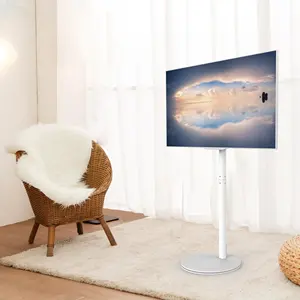 Lumière LED élégante autoportante moderne TV support de sol pour LG 42 pouces TV avec roue