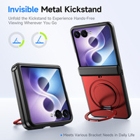 Funda Magnética Plegable para Teléfono con Sensación de Lujo, Protección de Bisagra y Marco Frontal 360 °   Soporte Giratorio para Samsung Galaxy Z Flip 8