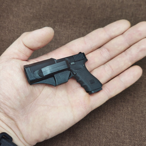 Llavero de pistola con funda G17, modelo metálico 1:3, miniatura de 7 cm, impermeable, novedoso, genial juguete, regalos en stock - Product Image 4