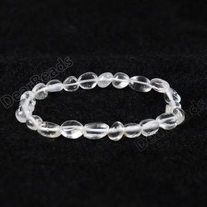 Braccialetto di perline di pietra naturale all'ingrosso, cristallo curativo vera gemma Nugget durevole braccialetto elastico per le donne uomo 18.5CM - Product Image 5